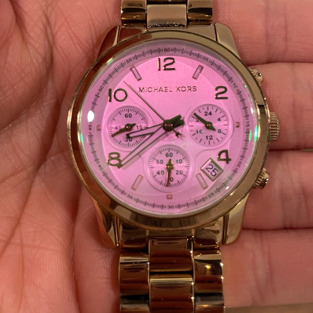 MK rose gold watch